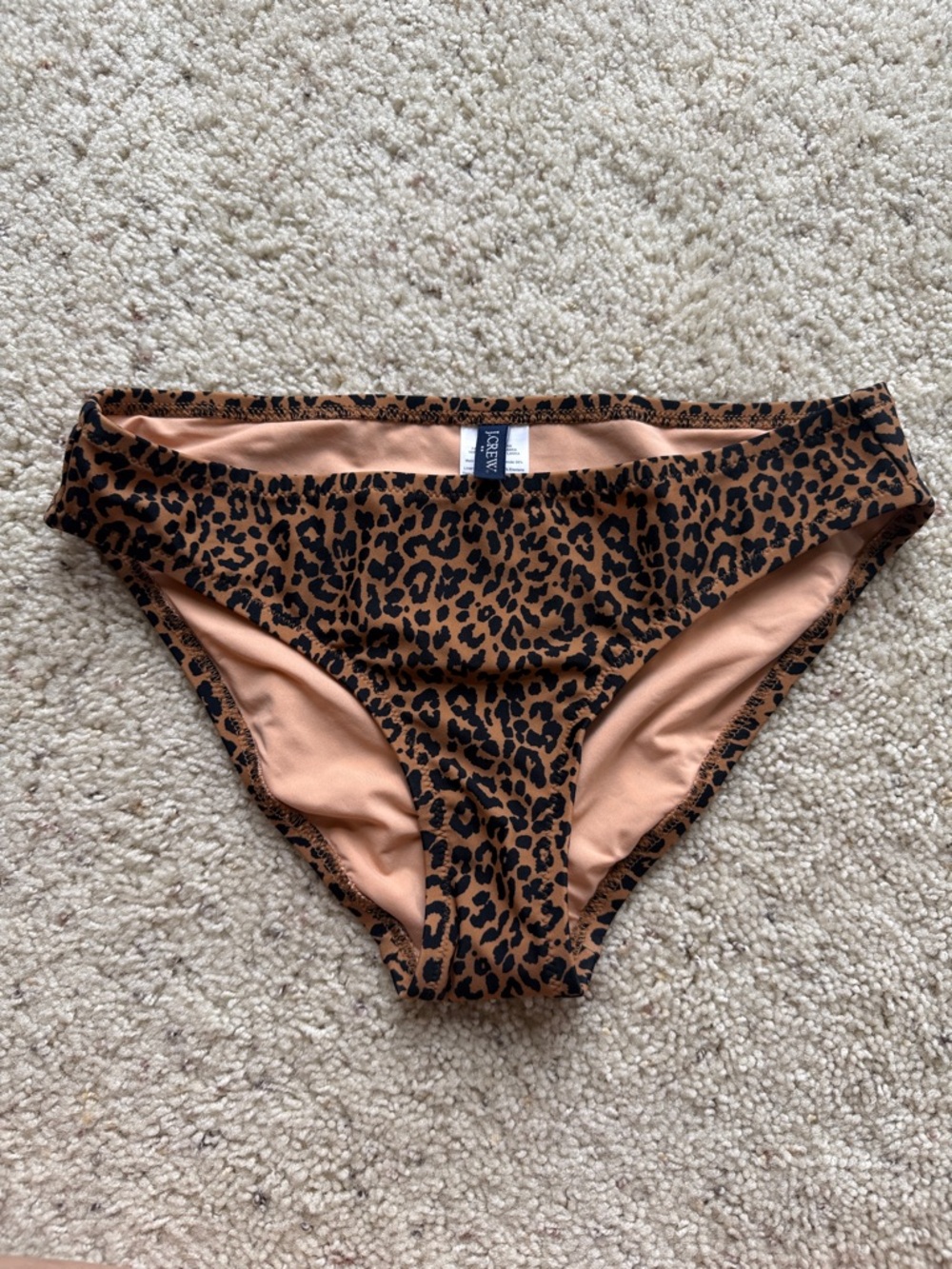 J. Crew Leopard Print Bikini Bottom in Brown and Black